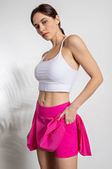 Stretch Woven and Butter Soft Active Skort with Side Pleats