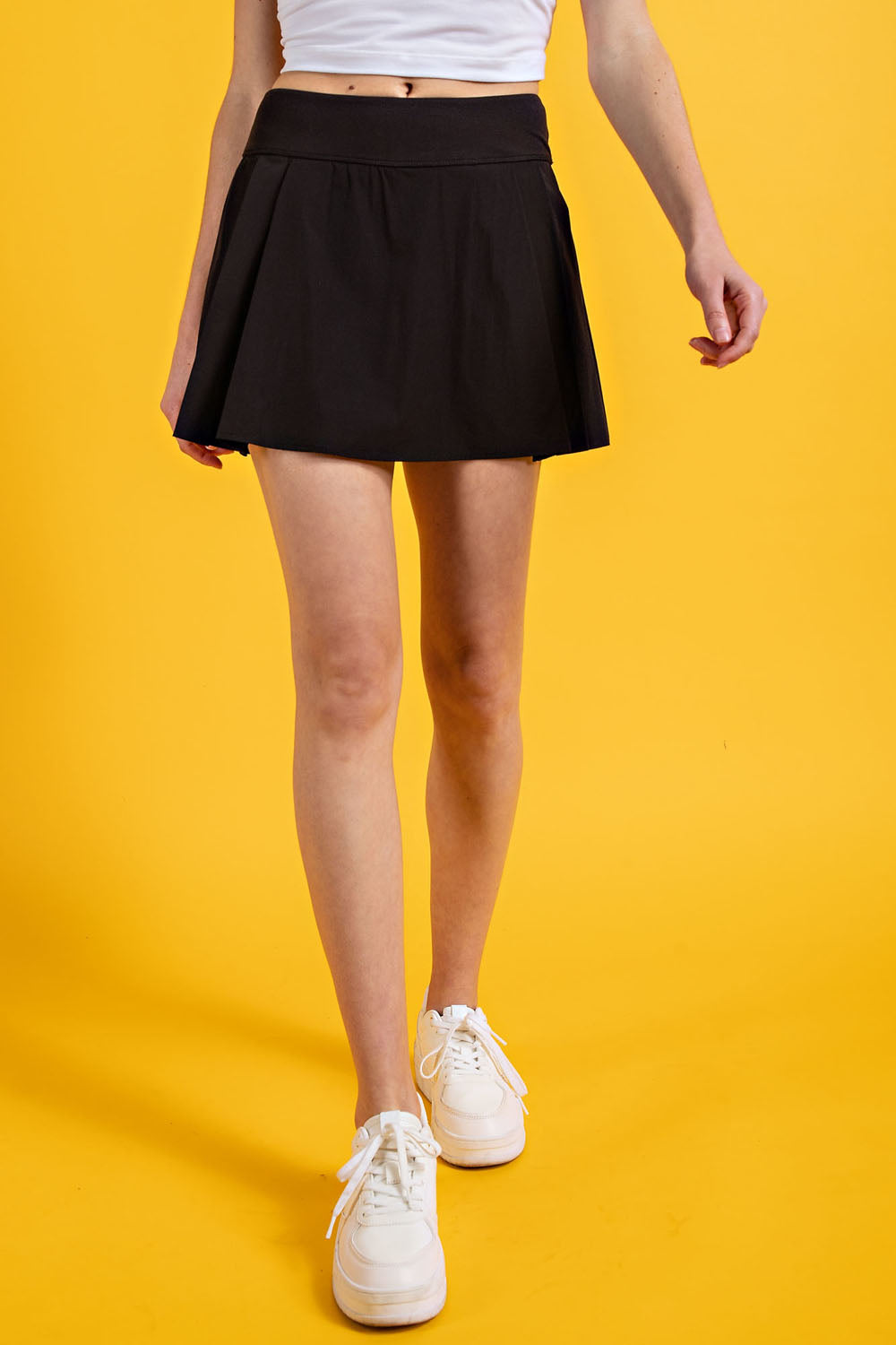 Stretch Woven and Butter Soft Active Skort with Side Pleats