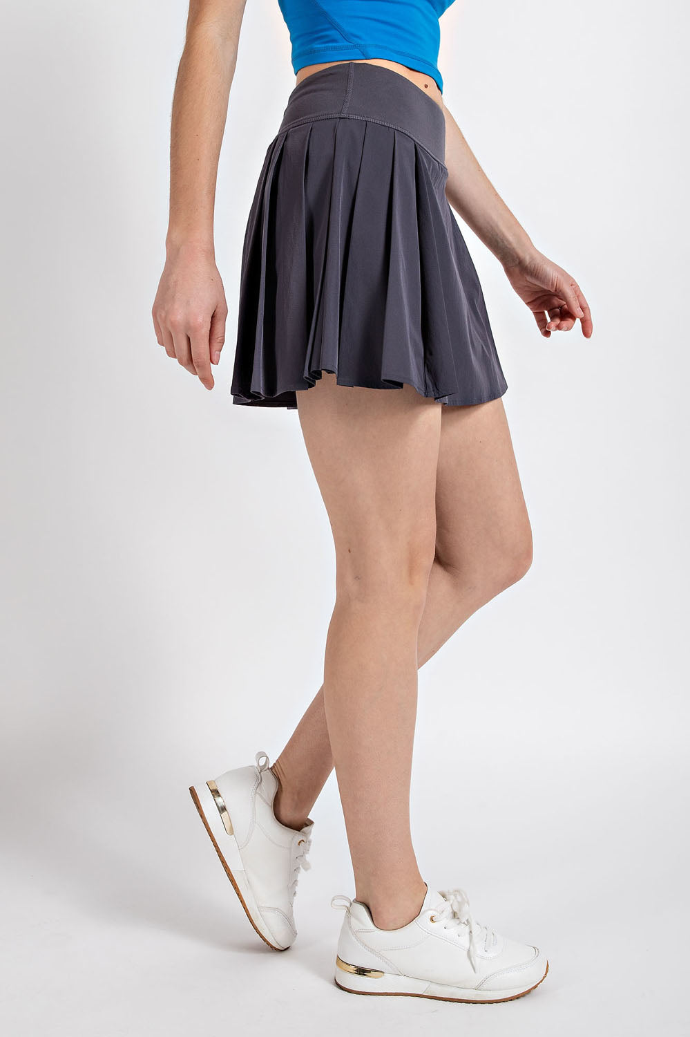 Stretch Woven and Butter Soft Active Skort with Side Pleats