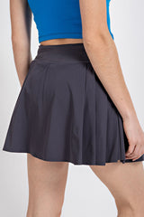 Stretch Woven and Butter Soft Active Skort with Side Pleats