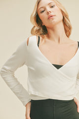 Long Sleeve Cut Out Wrap Top