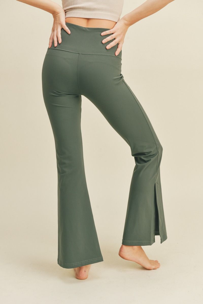 High-Rise Side Split Flare Leggings