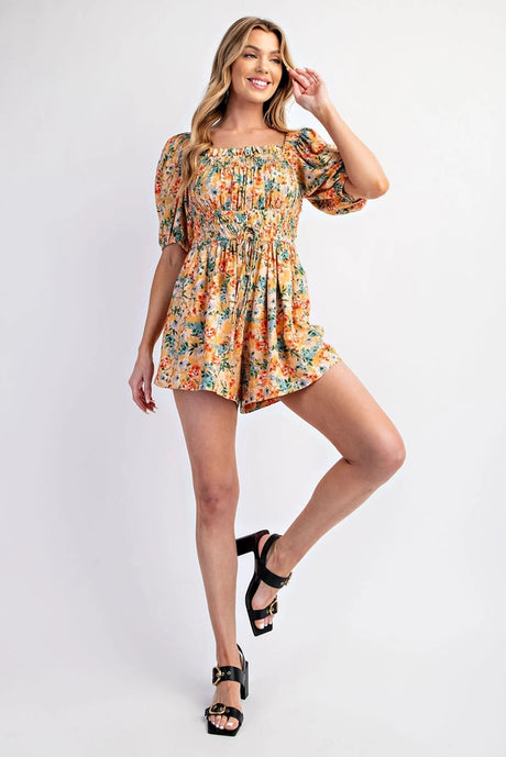 Flower Print Romper