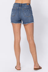 High-Waisted Printed Pocket Lining Cutoffs