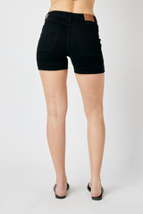 High Waist Button Fly Trouser Shorts