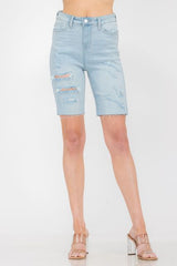 High-Waisted Destroyed Cutoff Bermudas