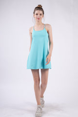 Sleeveless Active Tennis Dress with Unitard Liner