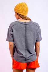 Short Sleeve Washed Knit Pocket Tee