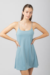 Sleeveless Active Tennis Dress with Unitard Liner