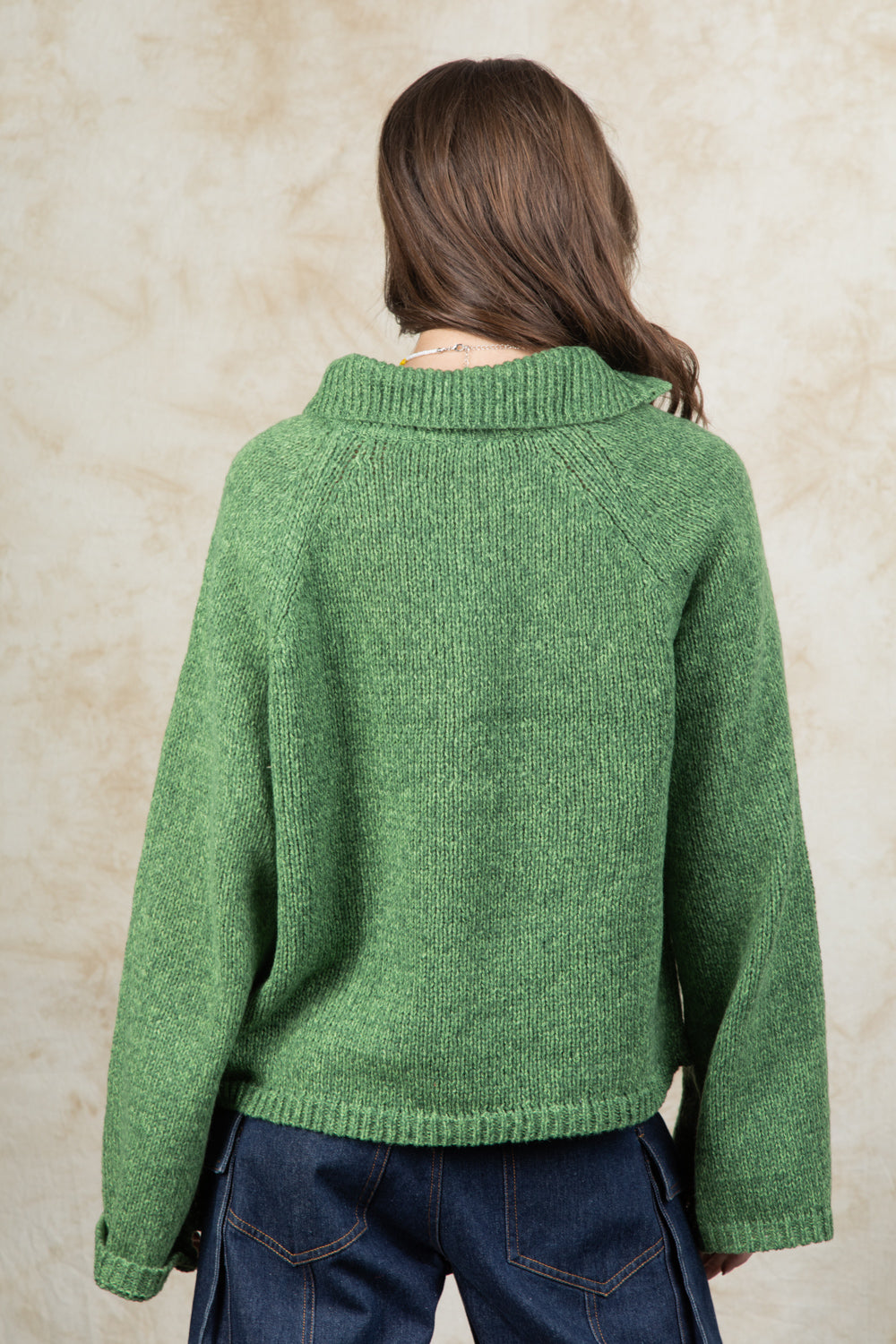 High Neck Side Opening Sweater Top