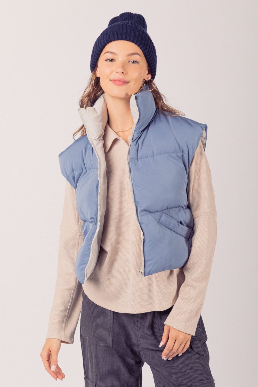 Soft Puffer Zip-up Vest