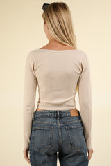 Easy Comfy Casual Fitted Crop Knit Top