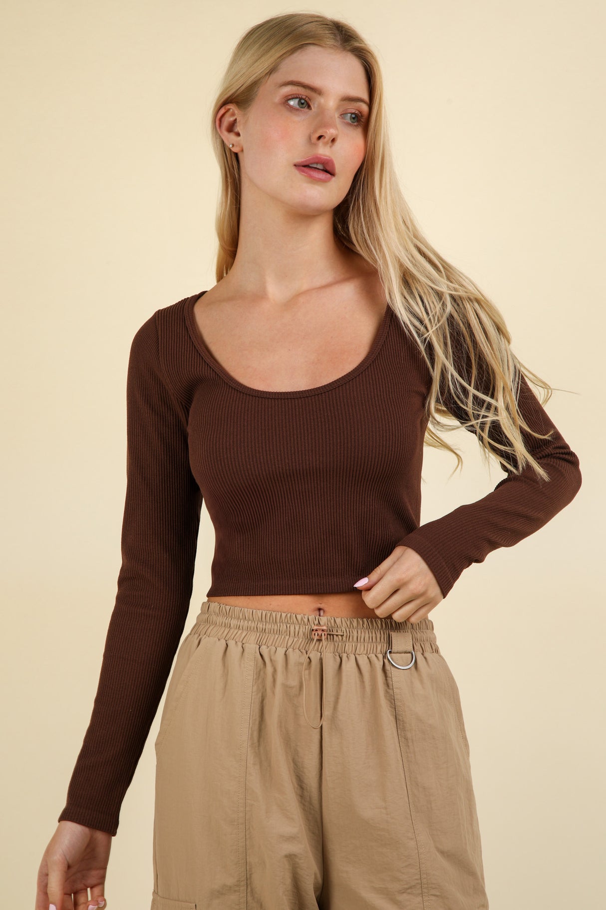 Easy Comfy Casual Fitted Crop Knit Top