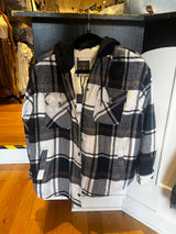 Micro Fleece Plaid Hooded Jacket