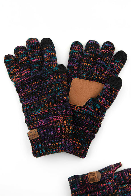 Multi Color Ribbed Glove with Fuzzy Lining