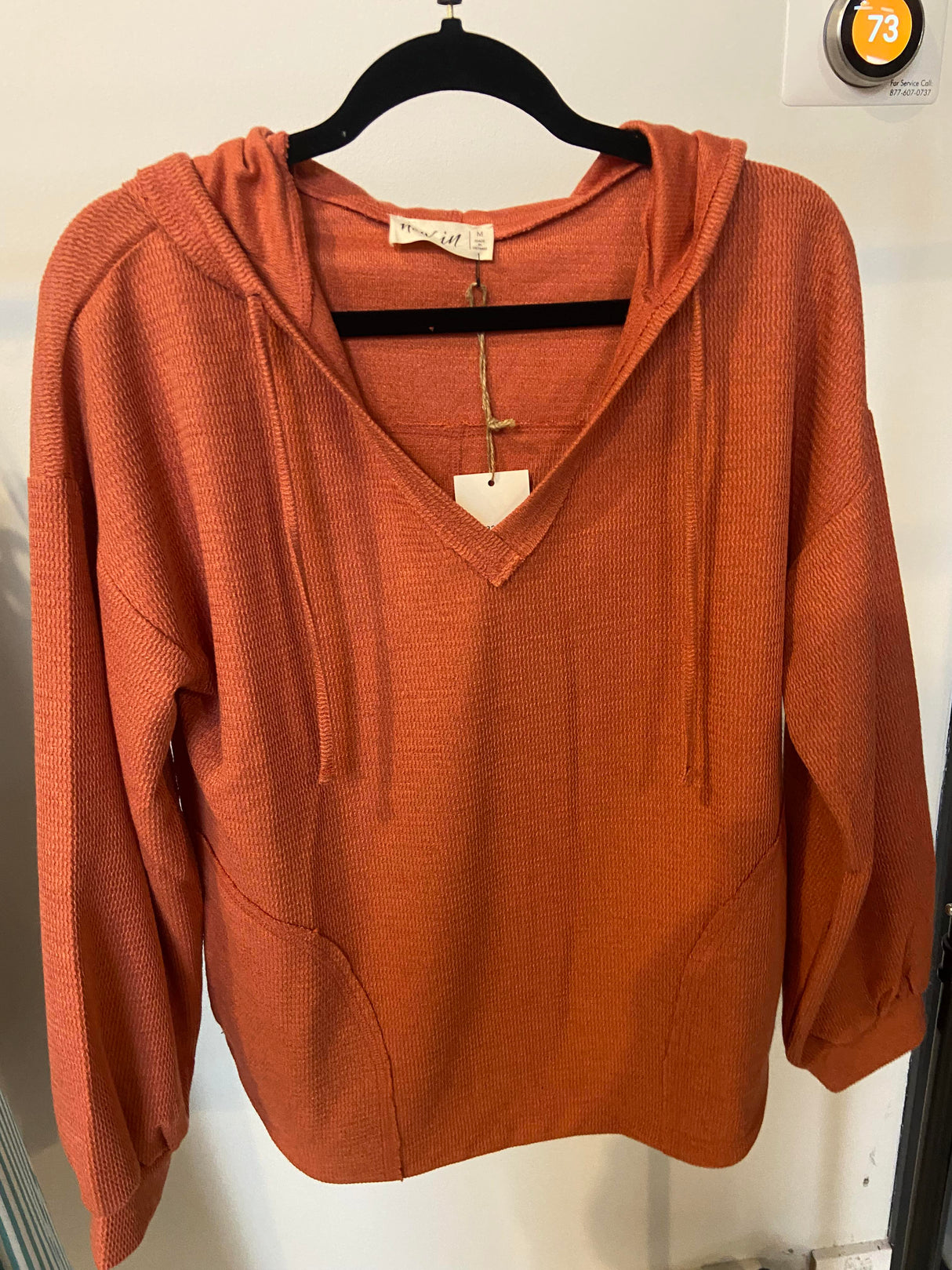 V-Neck BOHO Hoodie with Sewn On Pockets