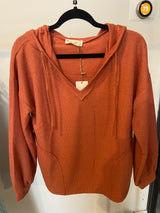 V-Neck BOHO Hoodie with Sewn On Pockets