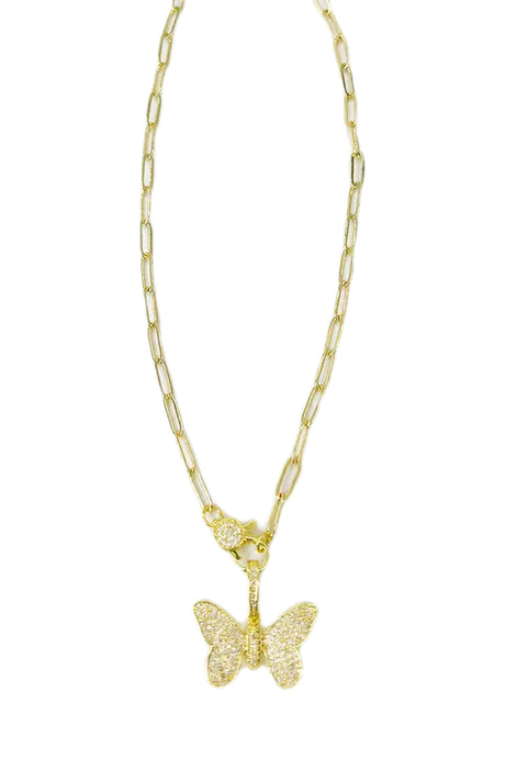 Diamond Butterfly Clip Necklace