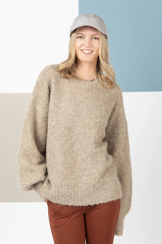 Solid Fuzzy Cozy Sweater Top