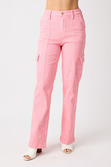 Pretty in Pink High Rise Cargo Straight Jeans