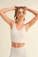 Aligned Performance Cropped Tank Top with Removable Bra Pads