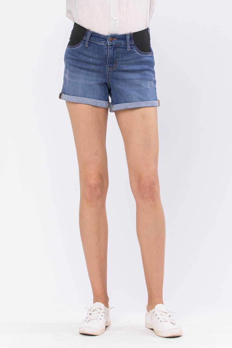 Mid-Rise Maternity Cut Off Shorts