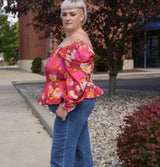 Balloon Sleeve Peplum top - Floral