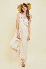 Soft Corduroy Easy Overall Jumpsuit in a Relaxed Fit and Wide Leg