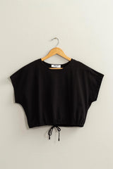 Drawstring Hem Crop Top