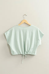 Drawstring Hem Crop Top