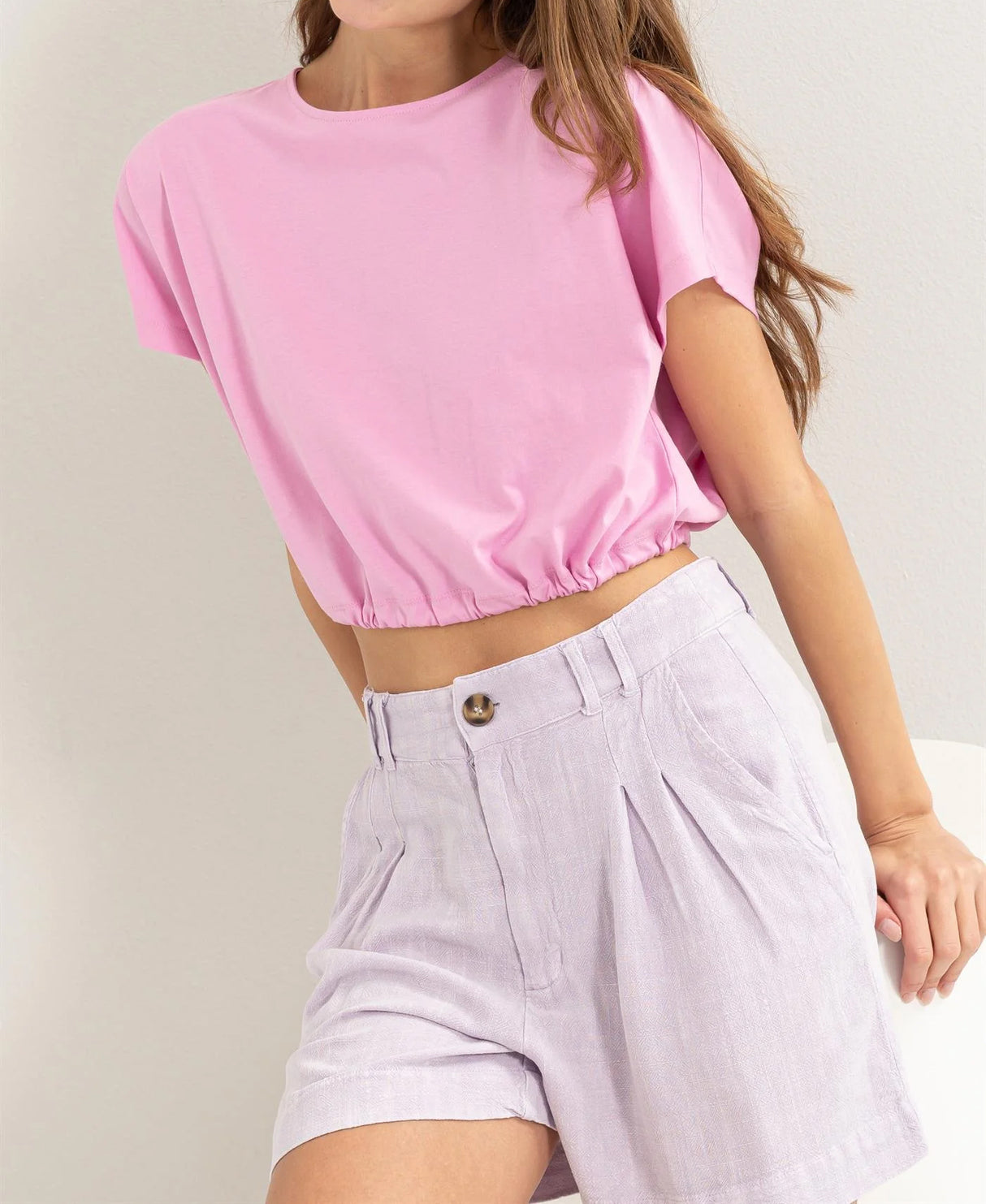 Drawstring Hem Crop Top