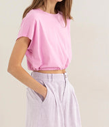 Drawstring Hem Crop Top