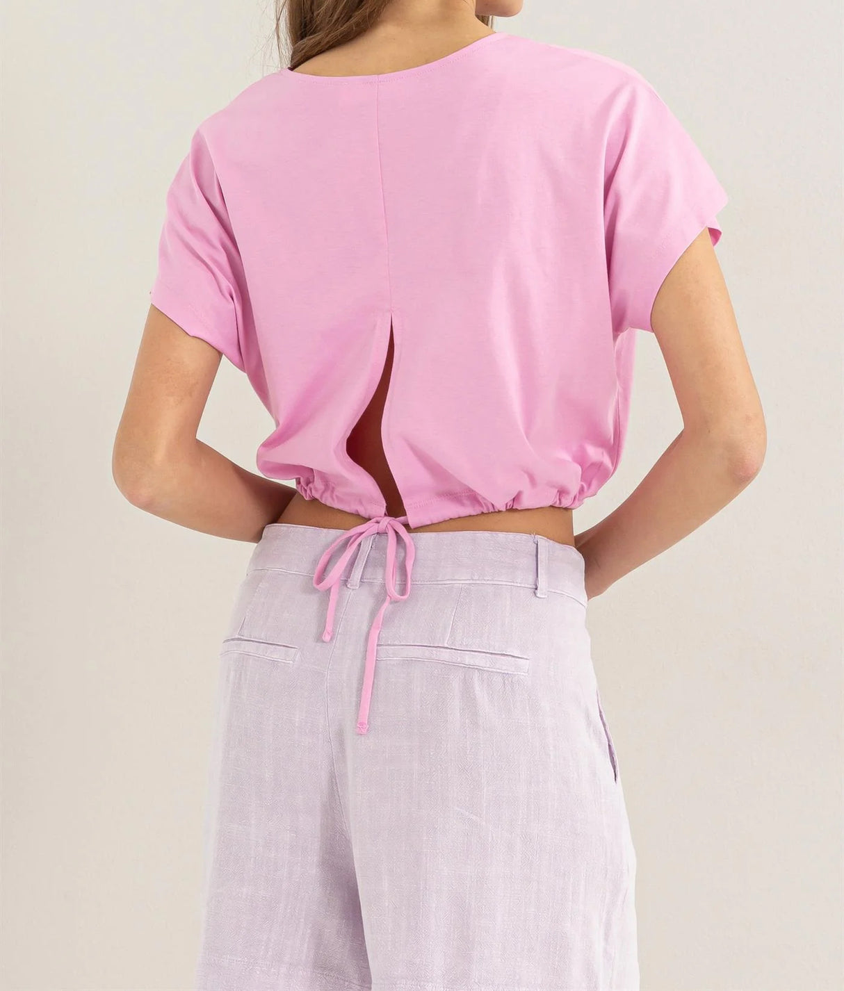 Drawstring Hem Crop Top