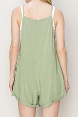 Linen Blend Overall Shorts