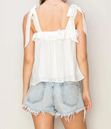 Tie-Shoulder Frill Top