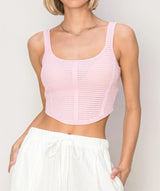 Textured Knit Bustier Tank Top