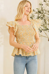 Poplin Floral Printed Top