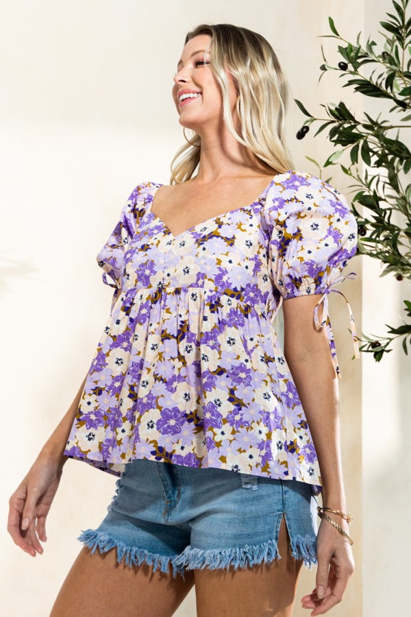 Floral Printed Babydoll Blouse