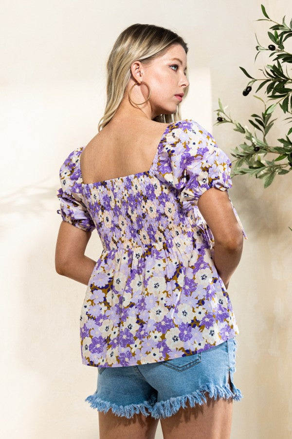 Floral Printed Babydoll Blouse