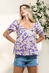 Floral Printed Babydoll Blouse