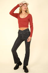 Easy Comfy Casual Fitted Crop Knit Top