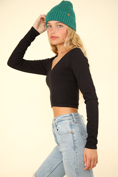 Easy Comfy Casual Fitted Crop Knit Top