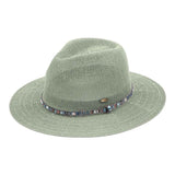 Panama Hat with Multi Thread and Rhinestone Trim Band