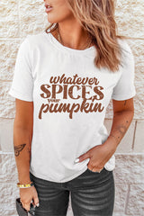 White "Whatever Spices Your Pumpkin" Graphic Tee