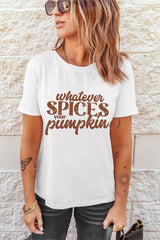 White "Whatever Spices Your Pumpkin" Graphic Tee