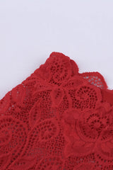 Romantic Love Fiery Red Lace Bralette Lingerie Set