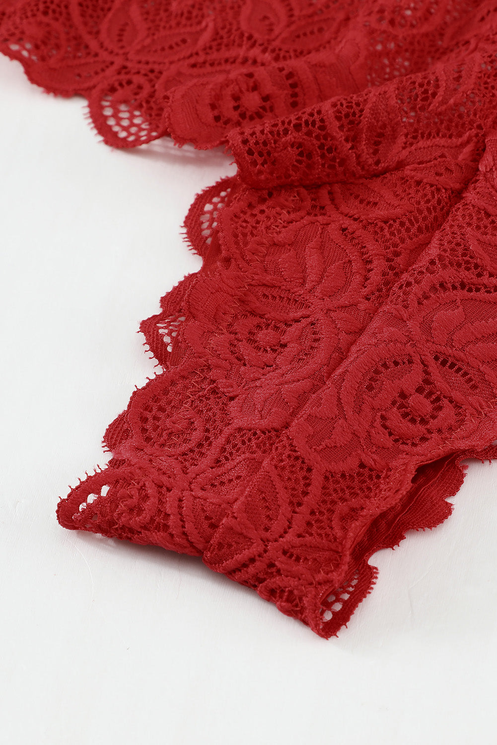 Romantic Love Fiery Red Lace Bralette Lingerie Set