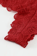 Romantic Love Fiery Red Lace Bralette Lingerie Set