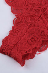 Romantic Love Fiery Red Lace Bralette Lingerie Set