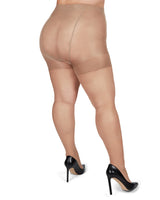 Plus Size Curvy Silky Sheer Control Top Pantyhose